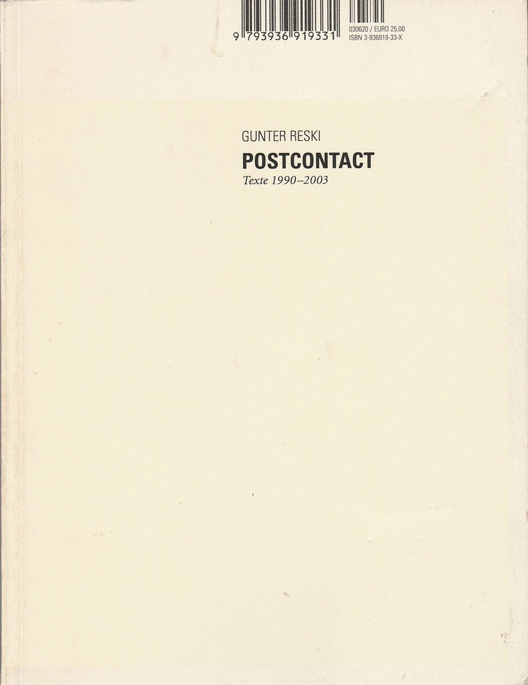 Gunter reski postcontact texte1990 2003
