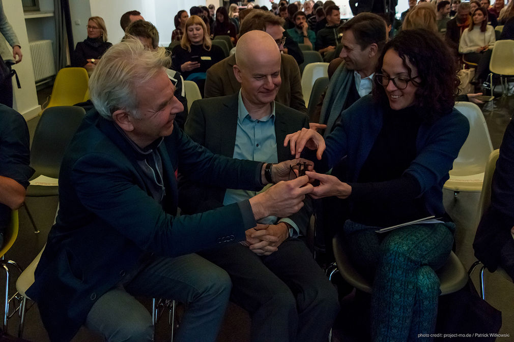 Reset mobility design  state minister angela dorn with reset initiators peter eckart and kai voeckler photo credits project mo de patrick witkowski  269  web