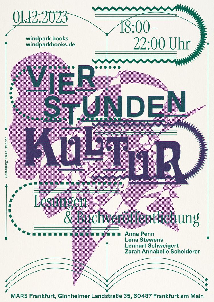 Plakat ris purple teal