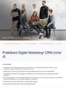 Praktikant digital marketing crm