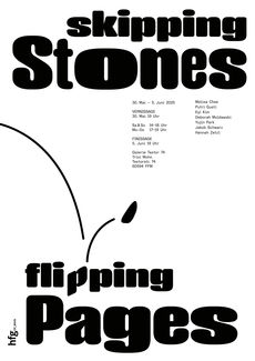 Skipping stones flipping pages plakat