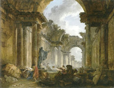 Hubert robert view of the grand galerie of the louvre in ruins 1796 s