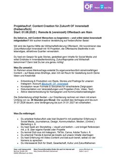 Anzeige content creation fuer zukunft of innenstadt seite 1