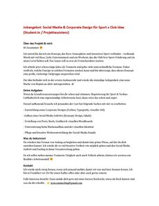 Jobangebot socialmedia