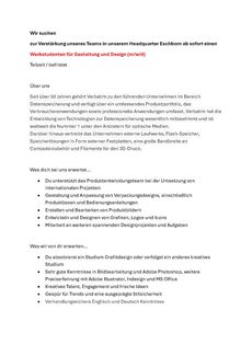 Stellenausschreibung werkstudent fuer gestaltung design seite 1